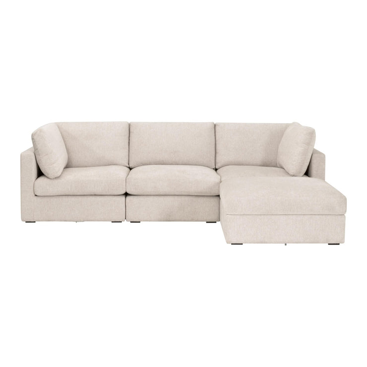 Essentials For Living Daley Modular Storage Ottoman ~ LiveSmart Halifax Ivory, Espresso