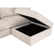 Essentials For Living Daley Modular Storage Ottoman ~ LiveSmart Halifax Ivory, Espresso