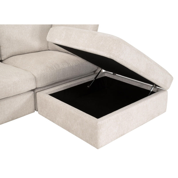 Essentials For Living Daley Modular Corner Chair ~ LiveSmart Halifax Ivory, Espresso