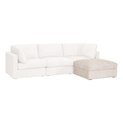 Essentials For Living Daley Modular Storage Ottoman ~ LiveSmart Halifax Ivory, Espresso