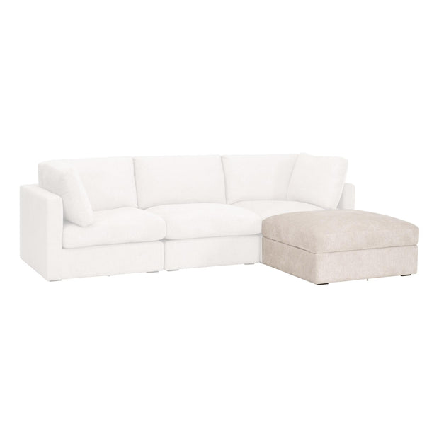 Essentials For Living Daley Modular Storage Ottoman ~ LiveSmart Halifax Ivory, Espresso