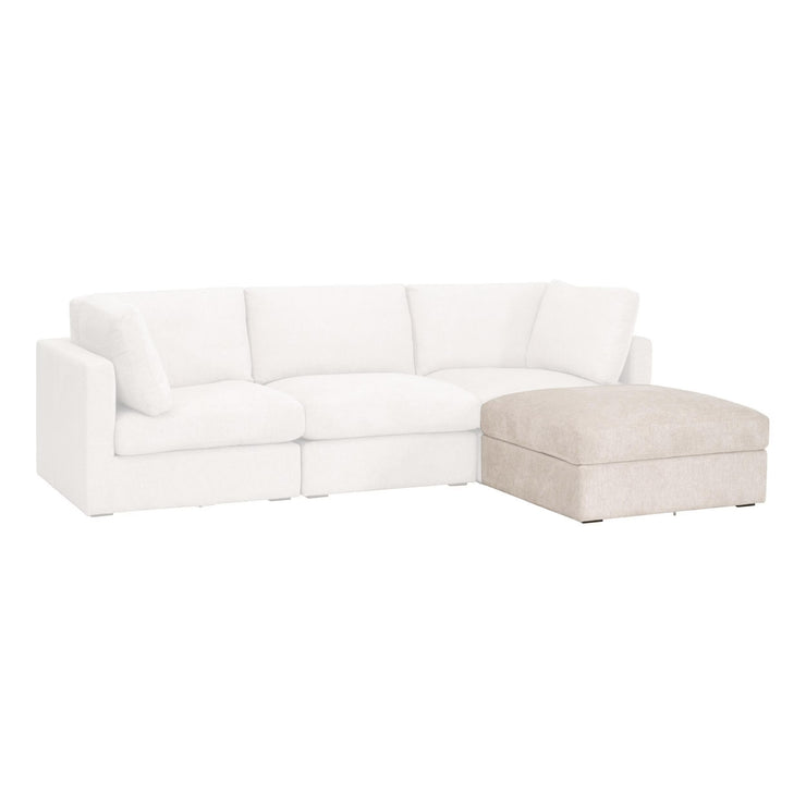 Essentials For Living Daley Modular Storage Ottoman ~ LiveSmart Halifax Ivory, Espresso