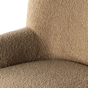 Four Hands Kadon Swivel Chair ~ Sheepskin Camel Upholstered Faux Shearling Fabric
