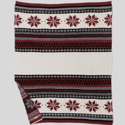 Barefoot Dreams CozyChic Fair Isle Throw Blanket ~ Crimson