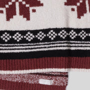 Barefoot Dreams CozyChic Fair Isle Throw Blanket ~ Crimson