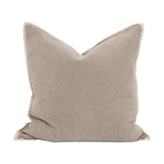Essentials For Living The Not So Basic 22” Pillow ~ Performance Latte Micro Boucle, Jute Flat Piping