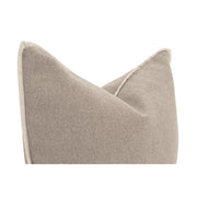 Essentials For Living The Not So Basic 22” Pillow ~ Performance Latte Micro Boucle, Jute Flat Piping