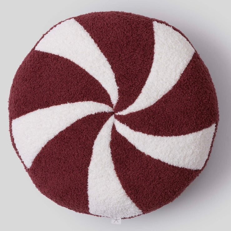 Barefoot Dreams CozyChic Peppermint Pillow ~ Crimson & Cream