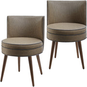 Surya Gabby Modern Brown Fabric Set of 2 Dining Chairs