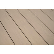 Essentials For Living Knit Outdoor 54” Round Dining Table ~ Oat Flat Rope, Washed Ever Teak