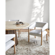 Surya Grace Modern Cream Fabric with Beech Wood Dining Armchair