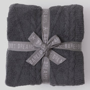 Barefoot Dreams CozyChic Fisherman Cable Throw Blanket ~ Dark Moss