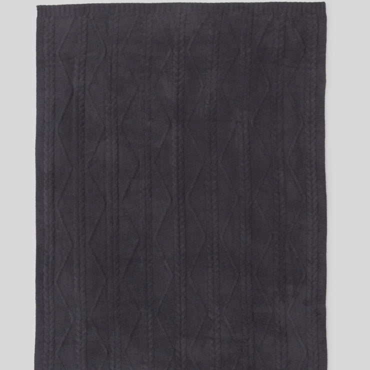 Barefoot Dreams CozyChic Fisherman Cable Throw Blanket ~ Dark Moss