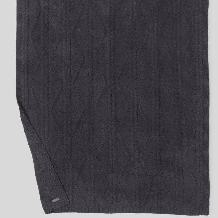 Barefoot Dreams CozyChic Fisherman Cable Throw Blanket ~ Dark Moss