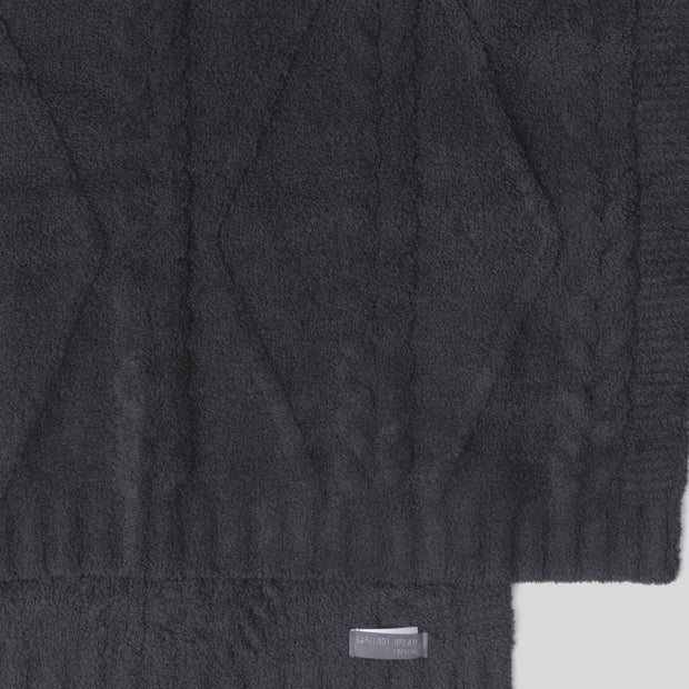 Barefoot Dreams CozyChic Fisherman Cable Throw Blanket ~ Dark Moss