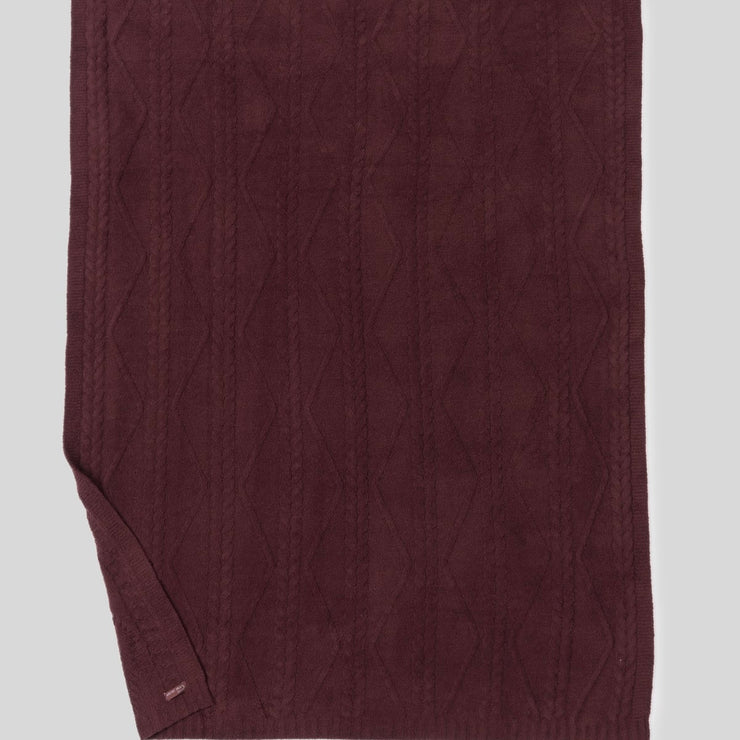 Barefoot Dreams CozyChic Fisherman Cable Throw Blanket ~ Dark Aubergine