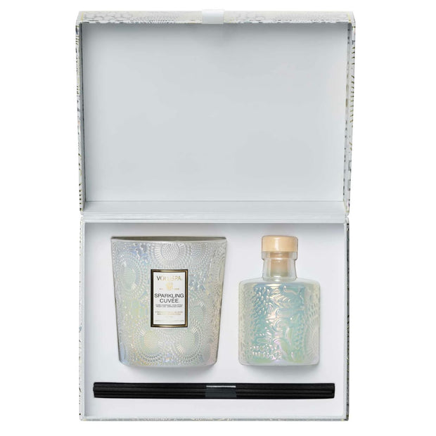 Voluspa Sparkling Cuvée Classic Candle and Reed Diffuser Gift Set