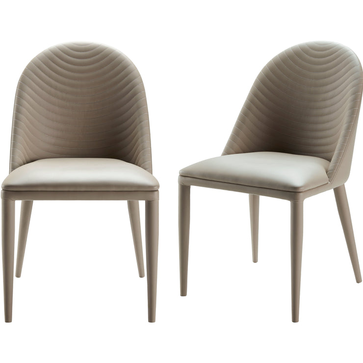 Surya Lacey Modern Beige Faux Leather Set of 2 Dining Chairs