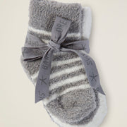 Barefoot Dreams CozyChic Lite Infant Set of 3 Sock Set ~ Pewter and Pearl