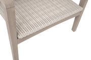 Essentials For Living Lucia Outdoor Club Chair ~ Pure White Synthetic Wicker, Performance Stone, Washed Ever Teak