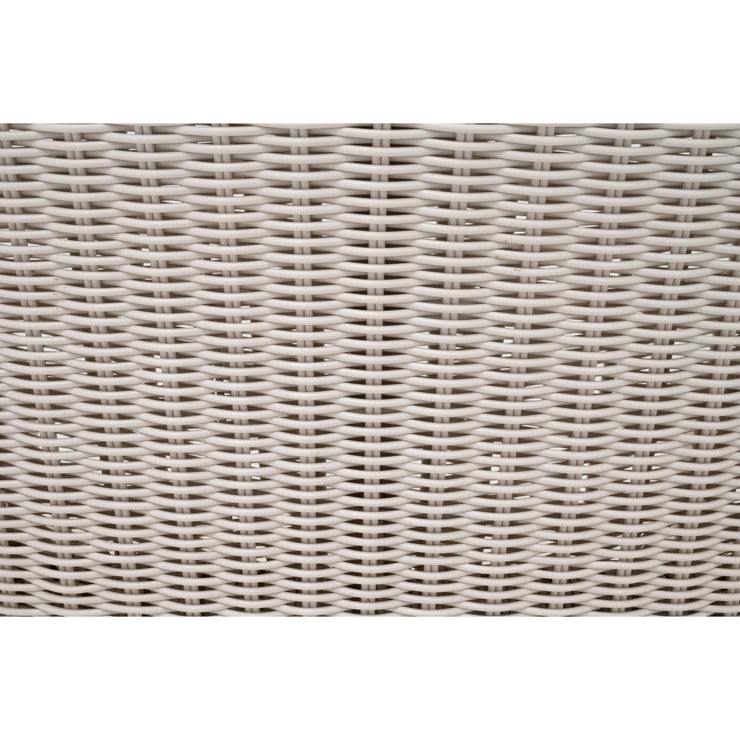 Essentials For Living Lucia Outdoor Club Chair ~ Pure White Synthetic Wicker, Performance Stone, Washed Ever Teak