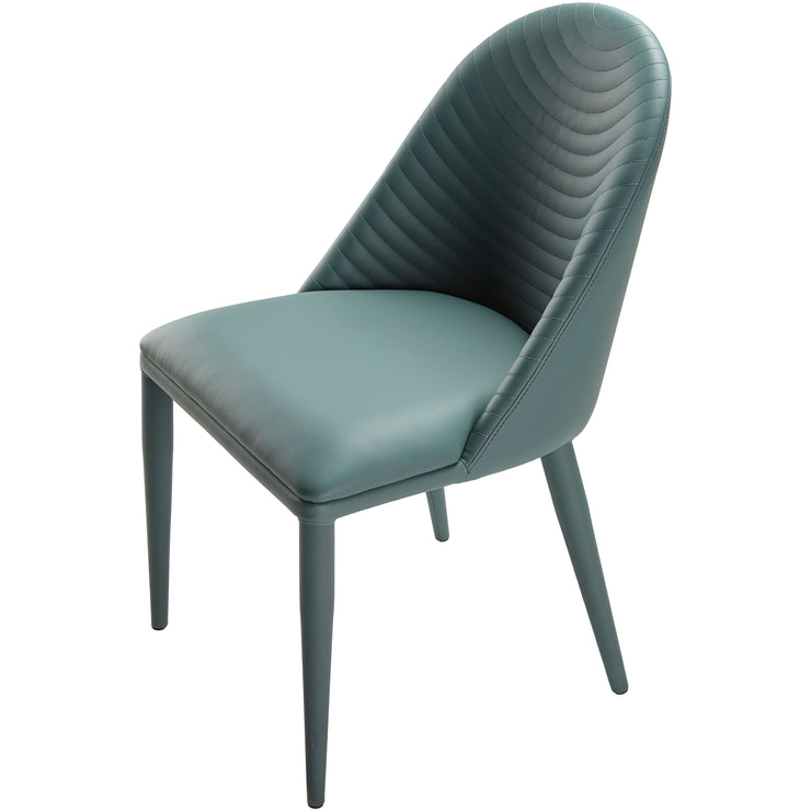 Surya Lacey Modern Teal Blue Faux Leather Set of 2 Dining Chairs