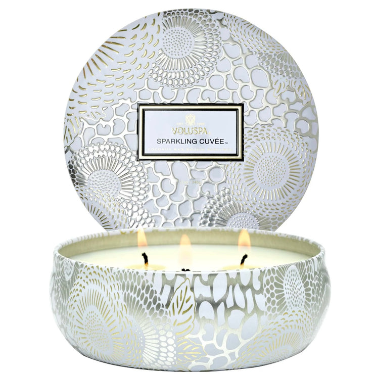 Voluspa Sparkling Cuvée 3 Wick Tin Candle