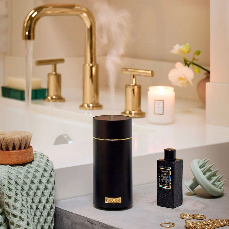 Voluspa Black Ultrasonic Fragrance Oil Diffuser Cordless Device