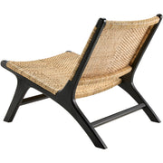 Surya Shisho Modern Wheat Back Rattan With Black Wood Legs Set of 2 Accent Chairs