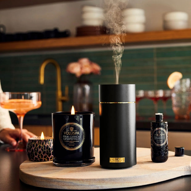 Voluspa Black Ultrasonic Fragrance Oil Diffuser Cordless Device