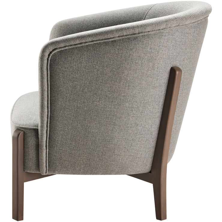 Surya Rayne Modern Gray Barrel Accent Chair with Wood Legs