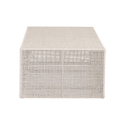 Essentials For Living Rhode Outdoor Coffee Table ~ Oat Flat Rope, Washed Ever Teak