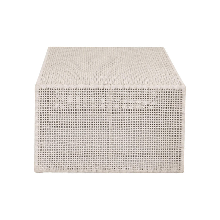 Essentials For Living Rhode Outdoor Coffee Table ~ Oat Flat Rope, Washed Ever Teak