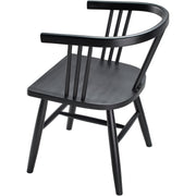 Surya Jilin Modern Black Curved Back Wood Set of 2 Dining Chairs