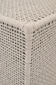 Essentials For Living Rhode Outdoor Coffee Table ~ Oat Flat Rope, Washed Ever Teak