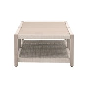 Essentials For Living Wrap Outdoor Coffee Table ~ Oat Flat Rope, Washed Ever Teak