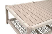Essentials For Living Wrap Outdoor Coffee Table ~ Oat Flat Rope, Washed Ever Teak