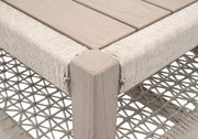 Essentials For Living Wrap Outdoor Coffee Table ~ Oat Flat Rope, Washed Ever Teak