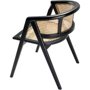 Surya Yulin Modern Wheat Back Rattan with Black Wood Set of 2 Dining Chairs