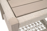 Essentials For Living Wrap Outdoor End Table ~ Oat Flat Rope, Washed Ever Teak