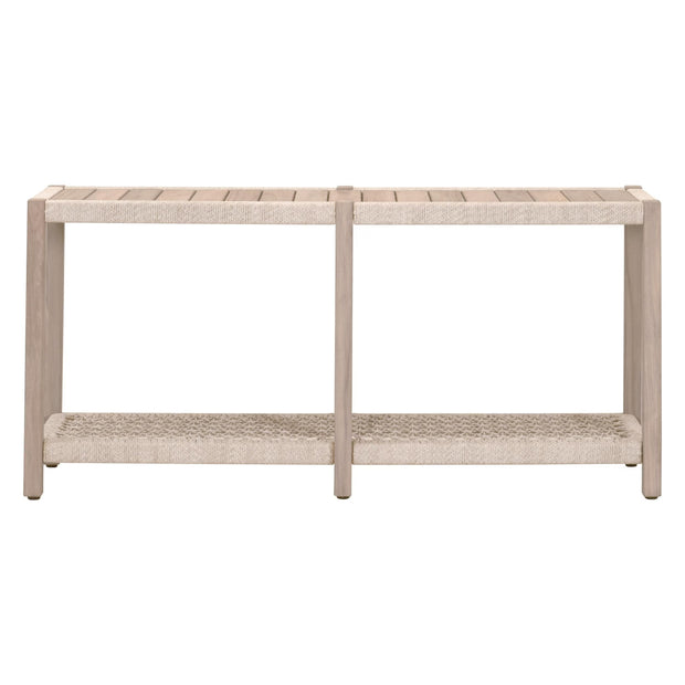 Essentials For Living Wrap Outdoor Console Table ~ Oat Flat Rope, Washed Ever Teak