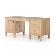 Four Hands Isador Executive Desk ~ Dry Wash Poplar Wood Finish