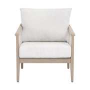 Essentials For Living Pacific Outdoor Club Chair ~ White Speckle Flat Rope, Performance White Speckle, Washed Ever Teak