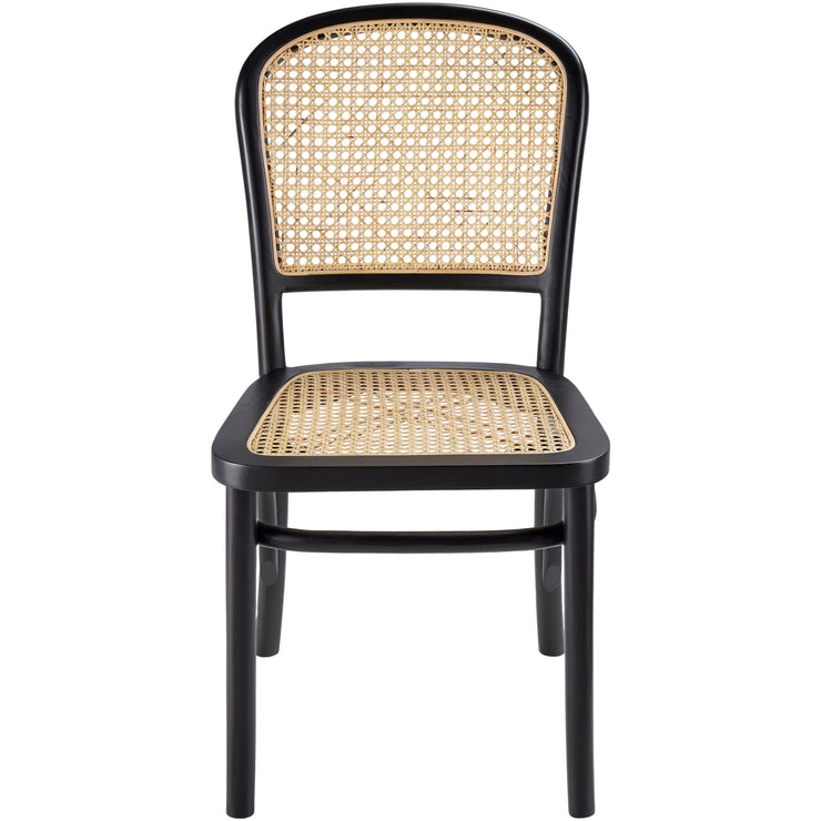 Surya Yumen Modern Wheat Back Rattan with Black Wood Set of 2 Dining Chairs