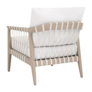 Essentials For Living Pacific Outdoor Club Chair ~ White Speckle Flat Rope, Performance White Speckle, Washed Ever Teak