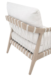 Essentials For Living Pacific Outdoor Club Chair ~ White Speckle Flat Rope, Performance White Speckle, Washed Ever Teak