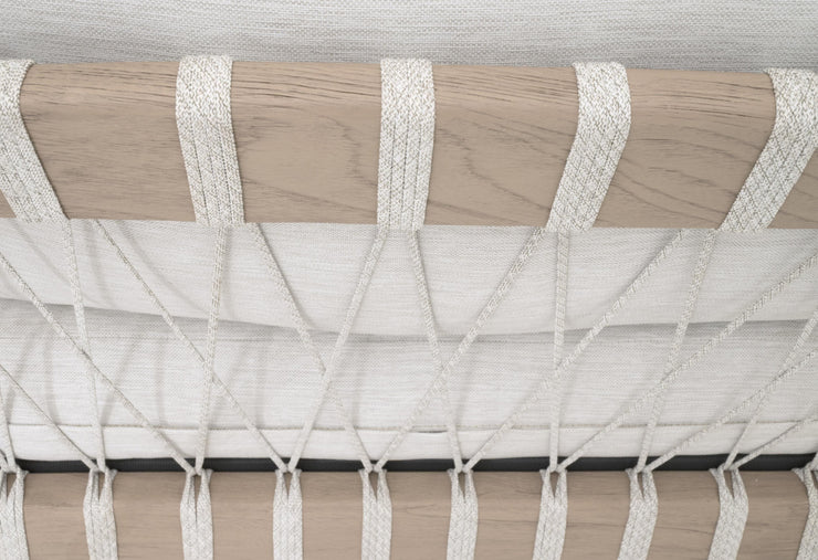 Essentials For Living Pacific Outdoor Club Chair ~ White Speckle Flat Rope, Performance White Speckle, Washed Ever Teak