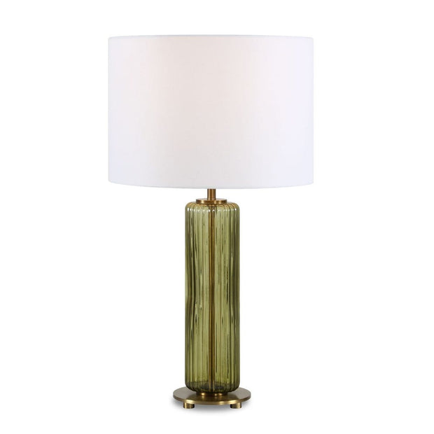 Casa Bella Living Olive Green Transparent Glass Table Lamp