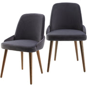 Surya Peregrine Modern Black Faux Suede Set of 2 Dining Chairs