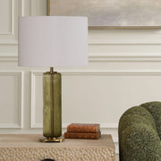 Casa Bella Living Olive Green Transparent Glass Table Lamp